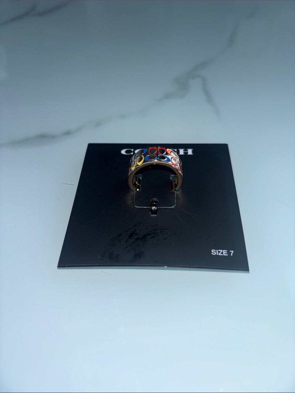 Coach Gold-Tone Logo Band Ring - Picture 3 of 4